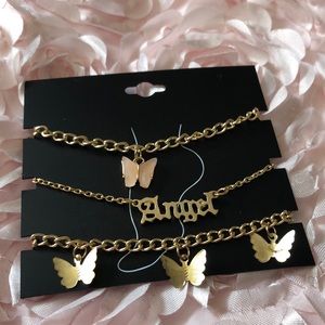 NWT Set Of 3 Gold Tone Ankle Bracelets!